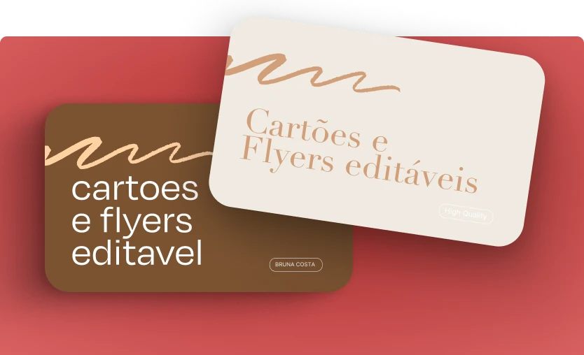 Cartões e flyers impressos